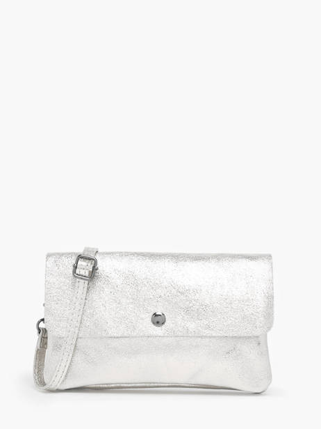 Sac Bandoulière Nine Cuir Milano Argent nine NI23067