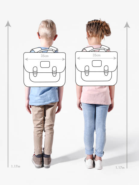 Cartable 2 Compartiments Snowball Rose butterfly 46435 vue secondaire 1