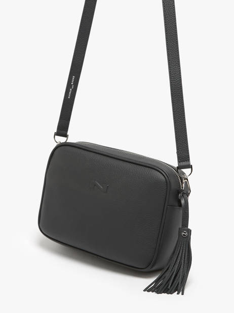 Sac Bandoulière Camera Bag Cuir Nathan baume Noir nathan 2 vue secondaire 2