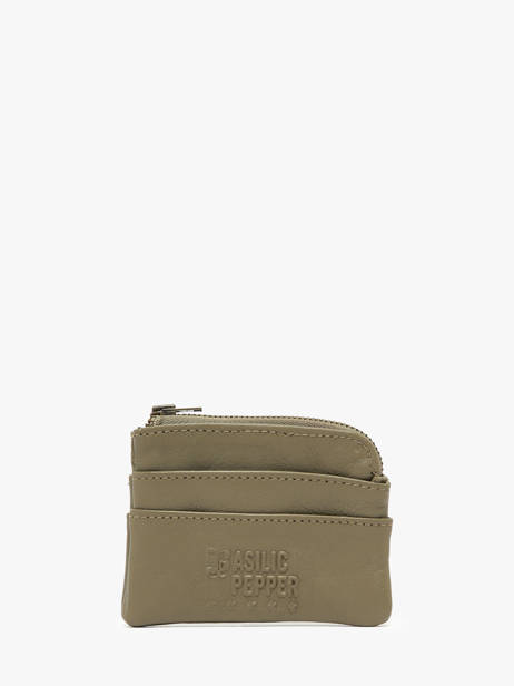 Porte-monnaie Cuir Basilic pepper Vert cow BCOW99