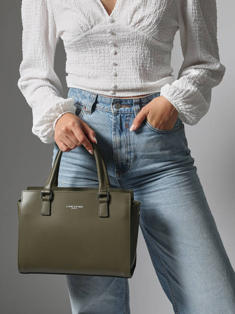 Sac Trapèze Smooth Cuir Lancaster Vert smooth 3 vue secondaire 1