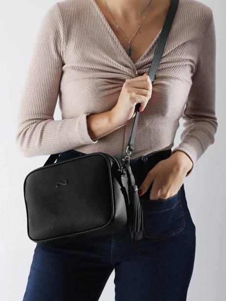Sac Bandoulière Camera Bag Cuir Nathan baume Noir nathan 2 vue secondaire 1