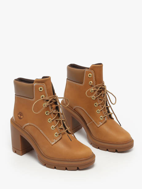 Bottines à Talon En Cuir Timberland Marron women 2CKCEN11 vue secondaire 1