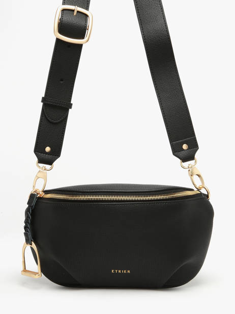 Sac Banane Torsade Cuir Etrier Noir torsade ETOS022M vue secondaire 2