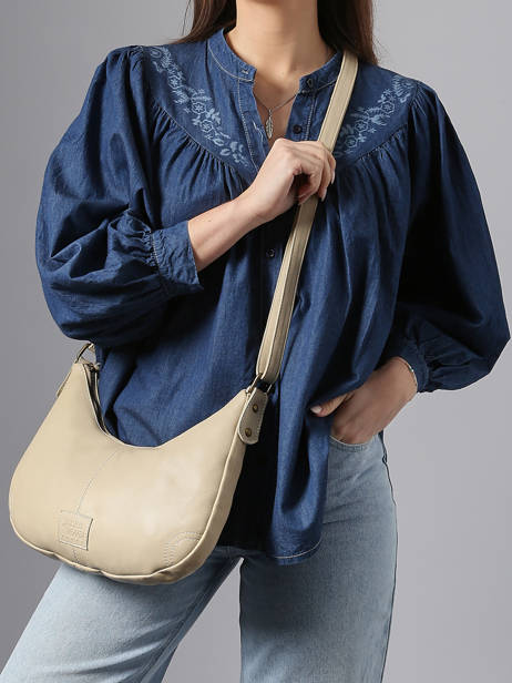 Sac Bandoulière Seam Cuir Basilic pepper Beige seam BSEA03 vue secondaire 1