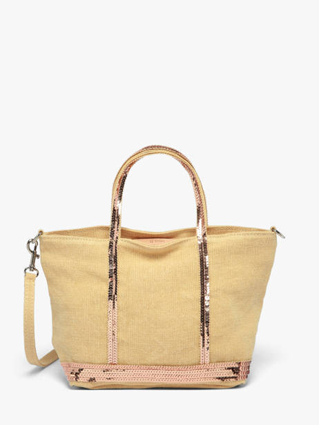 Sac Bandoulière Baby Cabas Lin Paillettes Vanessa bruno Jaune cabas lin 31V40410